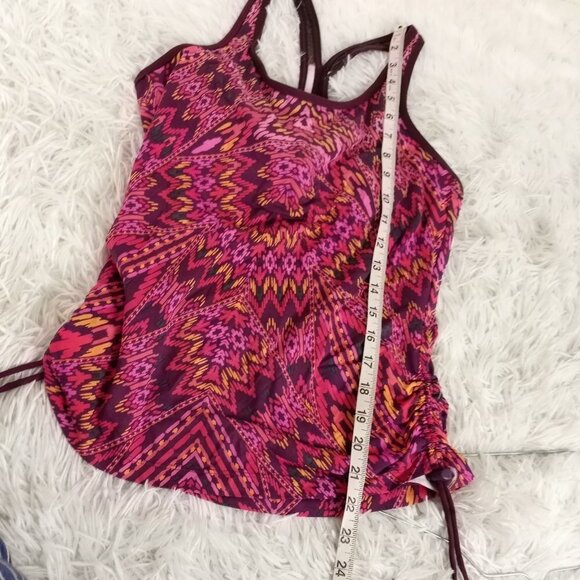 Athleta  Coco Cayo Cinched sides Swim top Aztec Print M - Picture 5 of 6